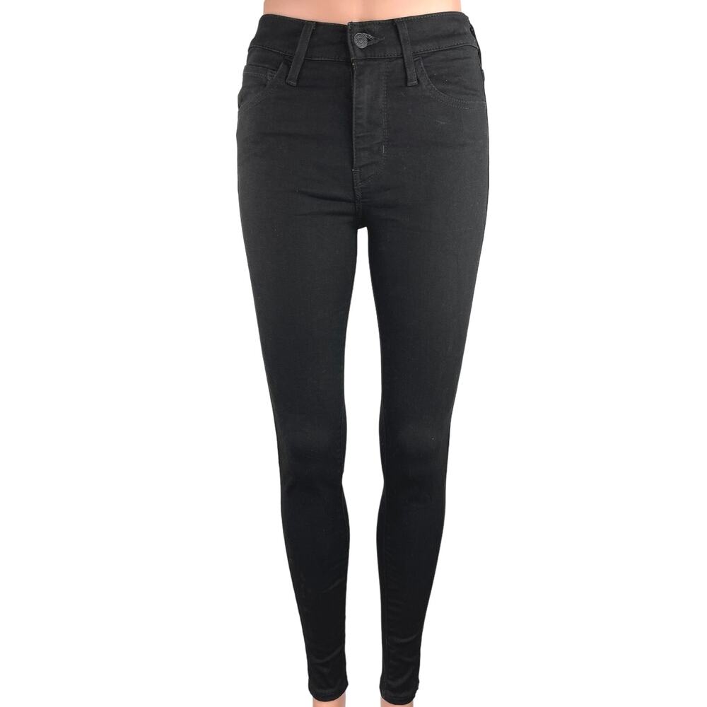 Levi Strauss & Co. Women's Black Denim High Rise Flat Front Stretchable Jeans 25